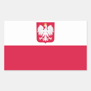 Polen/Pole/polnische Flagge Rechteckiger Aufkleber