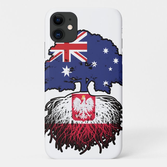 Polen Polnisch Australische Baumwurzelflagge Case-Mate iPhone Hülle (Rückseite)