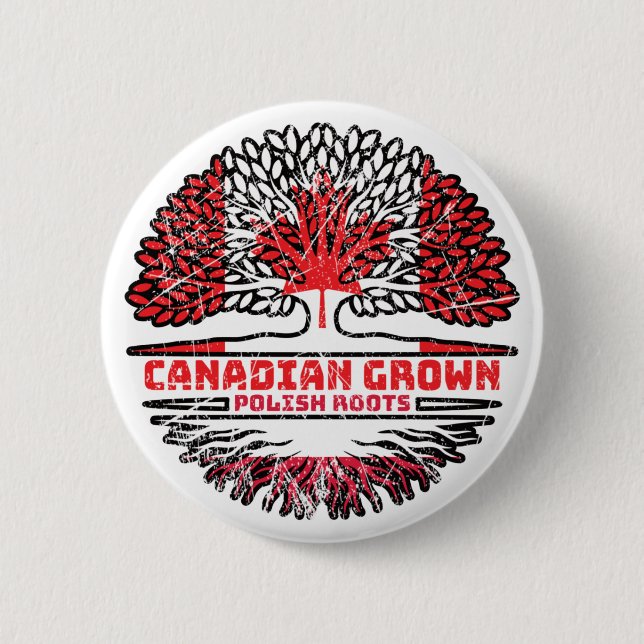 Polen Polnisch Kanadisches Treuhandflagge Button (Vorderseite)