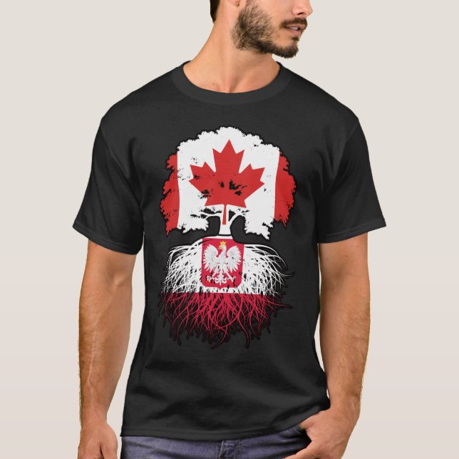 Polen Polnisch Kanadisches Treuhandflagge T-Shirt (Vorderseite)