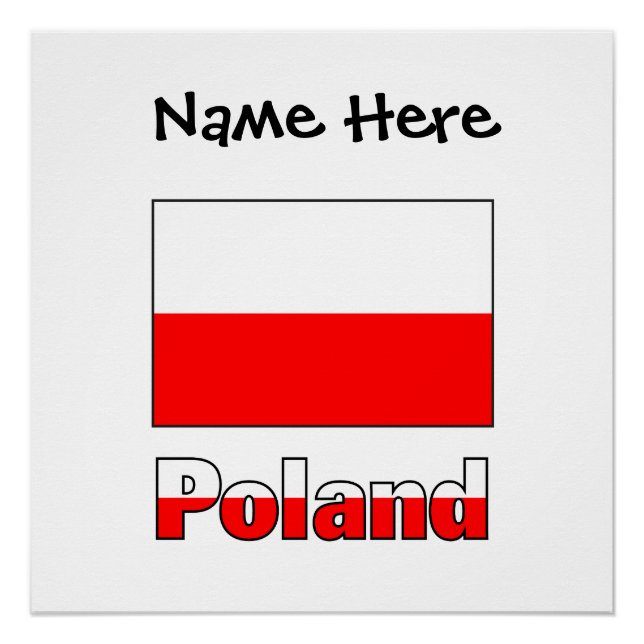 Polen Polnische Flagge Schwarze Personalisierung Poster (Vorderseite)