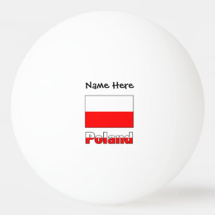 Polen Polnische Flagge Schwarze Personalisierung Tischtennisball