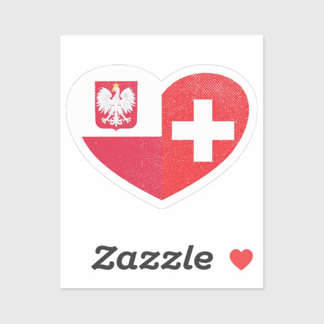 Polen Polnische Schweiz Schweizer Liebe Aufkleber (Blatt)