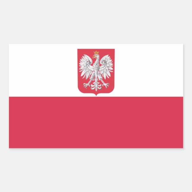 Polen Polnisches AdlerWappen Rechteckiger Aufkleber (Vorderseite)