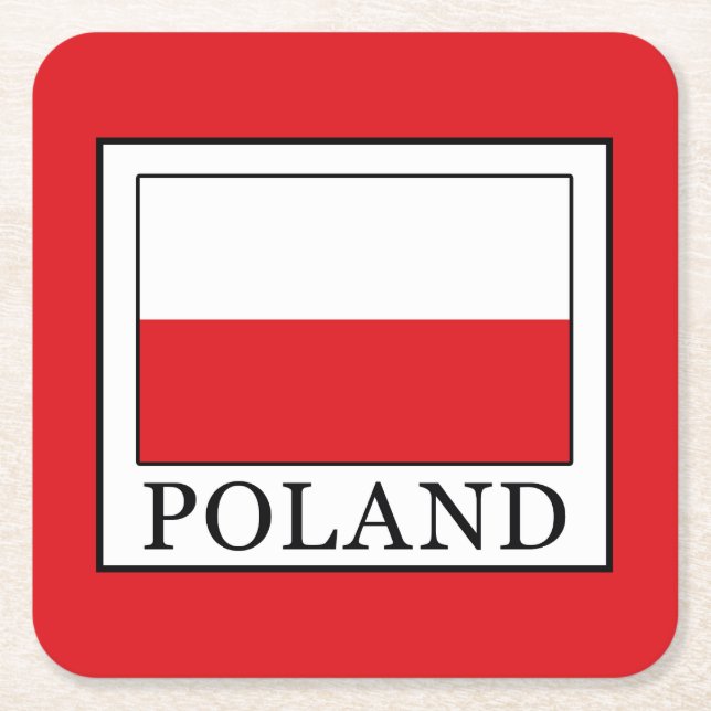 Polen Rechteckiger Pappuntersetzer (Vorderseite)