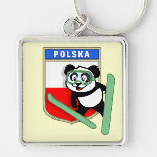 Polen Skisprung Panda Schlüsselanhänger