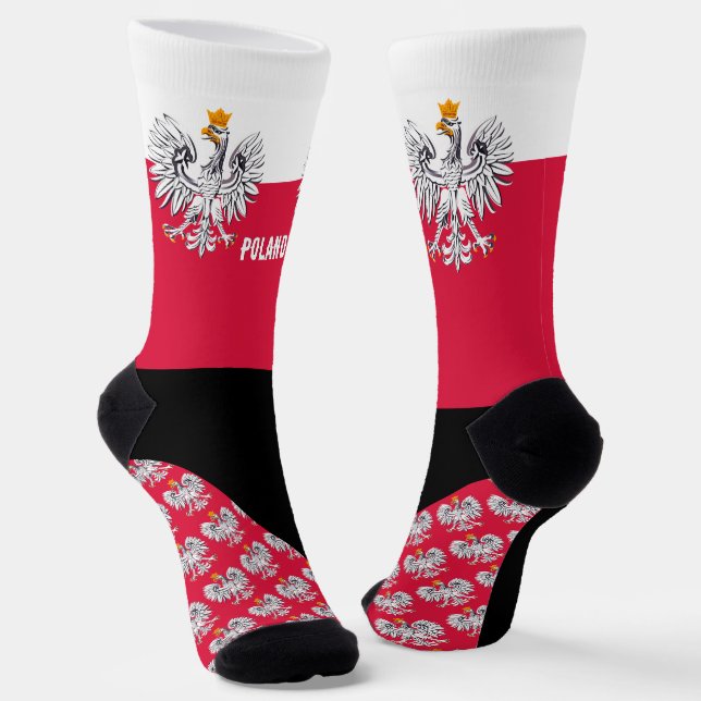 Polen Socken, polnische Flagge patriotisch / sport Socken (Gewinkelt)