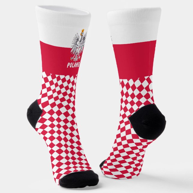 Polen Socken, polnische Flagge, Polska mode / spor Socken (Gewinkelt)