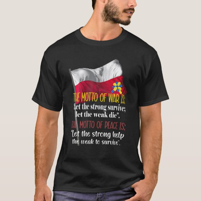 Polen steht mit der Ukraine auf polnisch-ukrainisc T-Shirt (Vorderseite)
