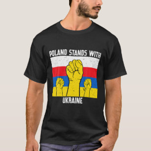 Polen steht mit der ukrainischen Flagge Polens T-Shirt