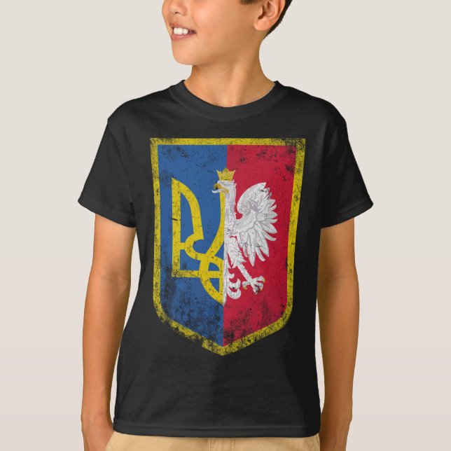 Polen steht unter polnischer ukrainischer Flagge T-Shirt (Vorderseite)