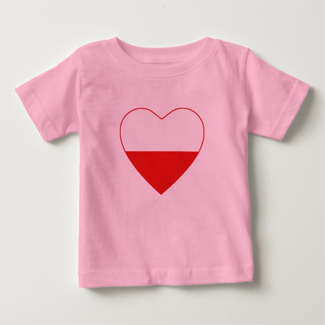 Polen T - Shirt "Flaggen Herz" (Vorderseite)