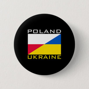 Polen Ukraine Flagge Unterstützung Freundschaft Na Button
