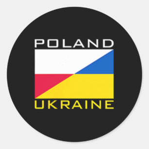 Polen Ukraine Flagge Unterstützung Freundschaft Na Runder Aufkleber
