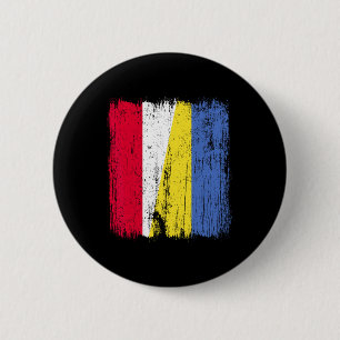 Polen Ukraine Halbflagge Polnisch Ukrainisches Erb Button