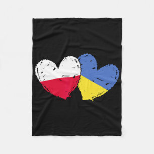 Polen Ukraine Herz Flaggen Polnische Ukrainische D Fleecedecke