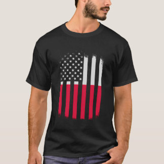 Polen und Amerika Flagge Polens Amerikanische Flag T-Shirt