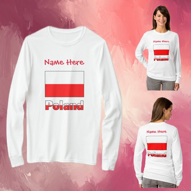 Polen und die polnische Flagge Personalisierte Fra T-Shirt (Von Creator hochgeladen)