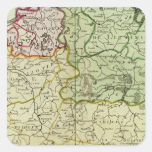 Polen und Litauen Quadratischer Aufkleber