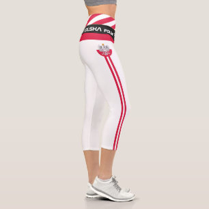 Polen und Polen - Flaggenmode, Fitness, Sport Capri Leggings