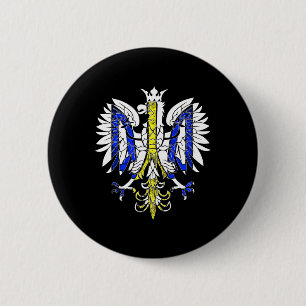 Polen und Ukraine Polnisch Ukrainisches Erbe Adler Button