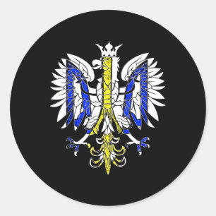 Polen und Ukraine Polnisch Ukrainisches Erbe Adler Runder Aufkleber