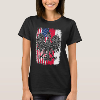 Polen USA Polski Polska American Polska Eagle Fla T-Shirt