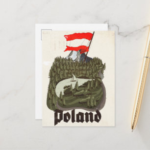 Polen Vintage-Reiseplakat Ankündigungspostkarte