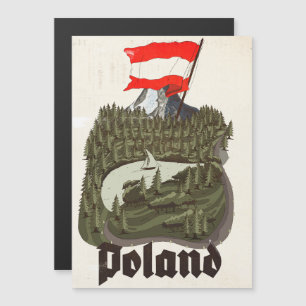 Polen Vintage-Reiseplakat Magnetkarte