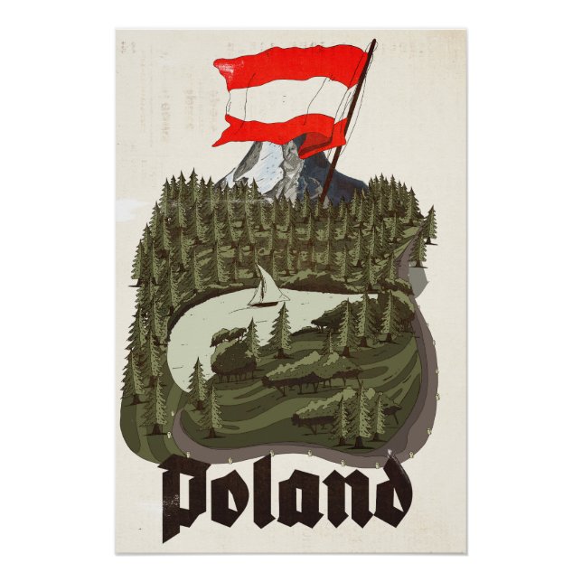 Polen Vintage-Reiseplakat Poster (Vorderseite)