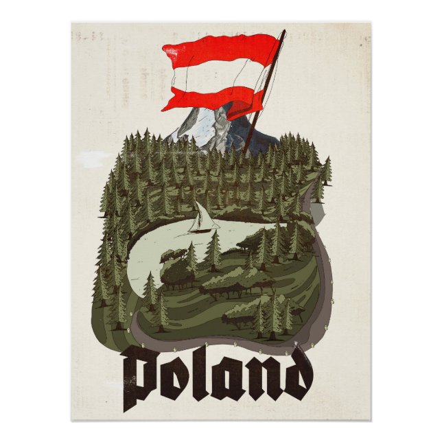 Polen Vintage-Reiseplakat Poster (Vorderseite)