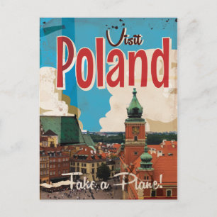 Polen Vintage Reiseplakat Postkarte