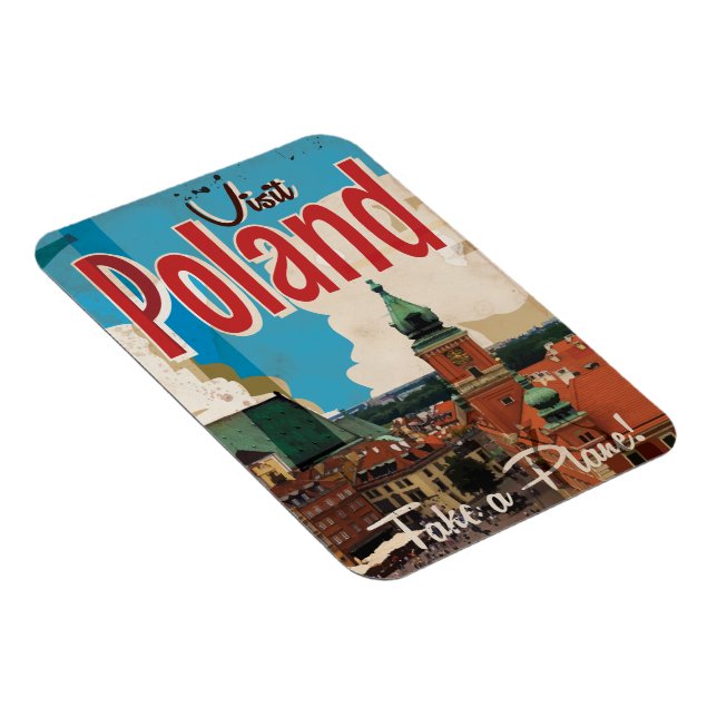 Polen Vintage Travel Poster Magnet (Rechte Seite)