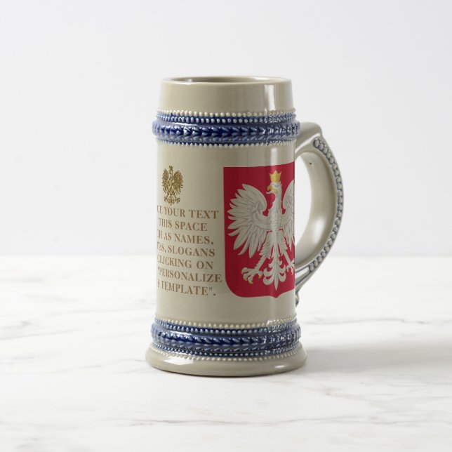 Polen - Wappen (Wappenschutt) Personalisiert Bierglas (VorderseiteRechts)
