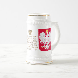 Polen - Wappen (Wappenschutt) Personalisiert Bierglas