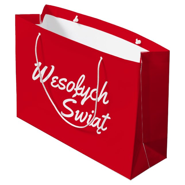 Polen Weihnachtsgeschenktasche Große Geschenktüte (Rückseite Schrägansicht)