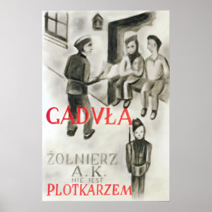 Polen-WWII-Propagandaplakat Klatschbase, das Zuhau Poster