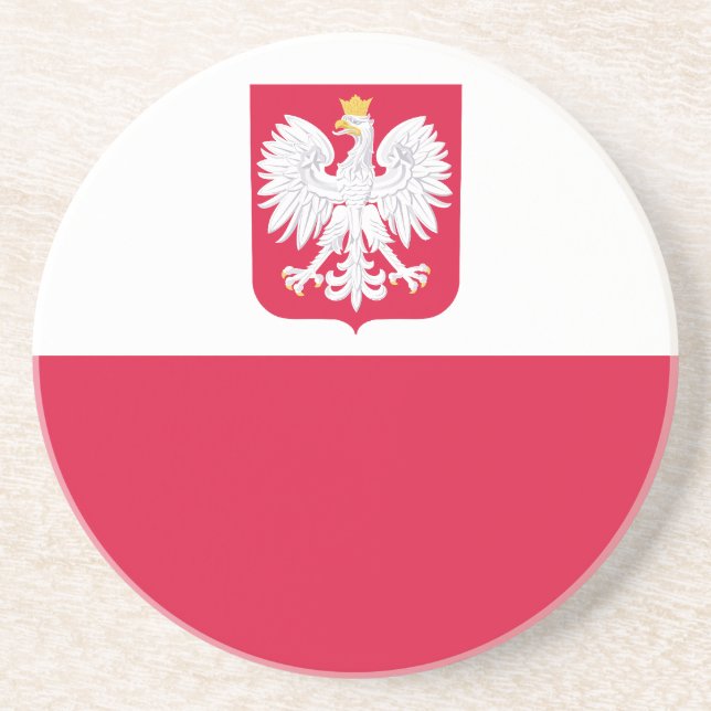 Polenflagge Getränkeuntersetzer (Vorne)