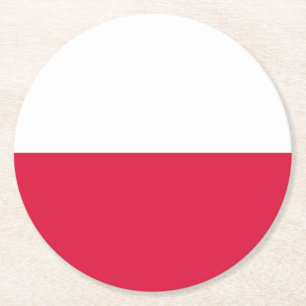 Polenflagge Runder Pappuntersetzer