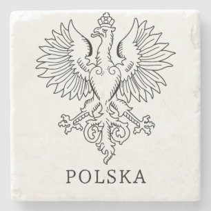 Polens Weißer Adler Zeitgenössisches Staatssymbol Steinuntersetzer