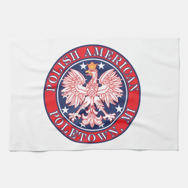 Poletown Michigan Polish Geschirrtuch (Horizontal)