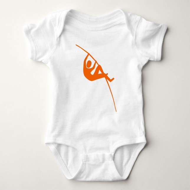 PoleVaulting - Orange Baby Strampler (Vorderseite)
