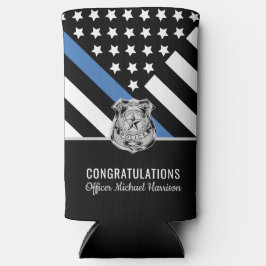 Police Abzeichen Thin Blue Line Academy Abschluss Selters Dosenkühler