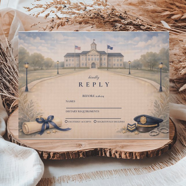Police Academy Badge Ceremony Graduation RSVP Karte (Von Creator hochgeladen)