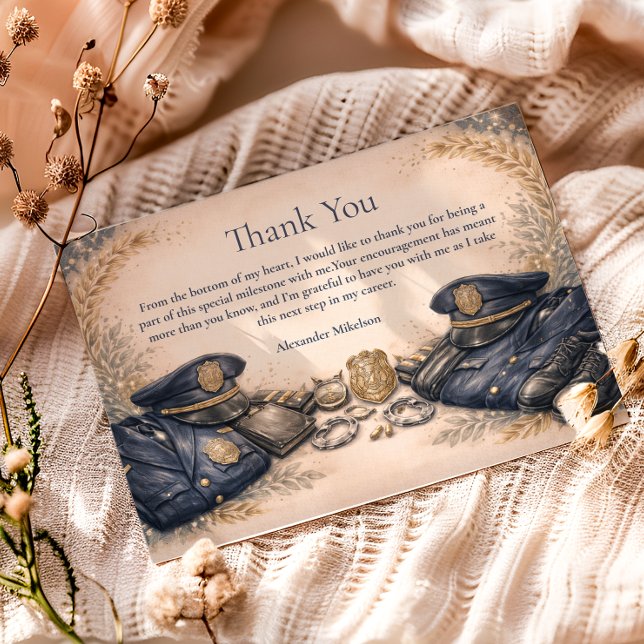 Police Academy Formal Badge Graduation Dankeskarte (Von Creator hochgeladen)
