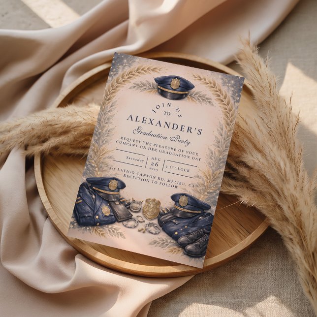 Police Academy Formal Badge Graduation Einladung (Von Creator hochgeladen)