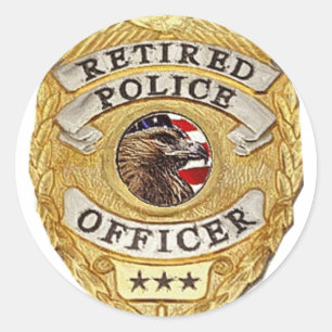 Police_Badge_Retired Runder Aufkleber