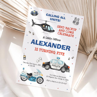 Police Birthday Invitation Police Officer Party Einladung