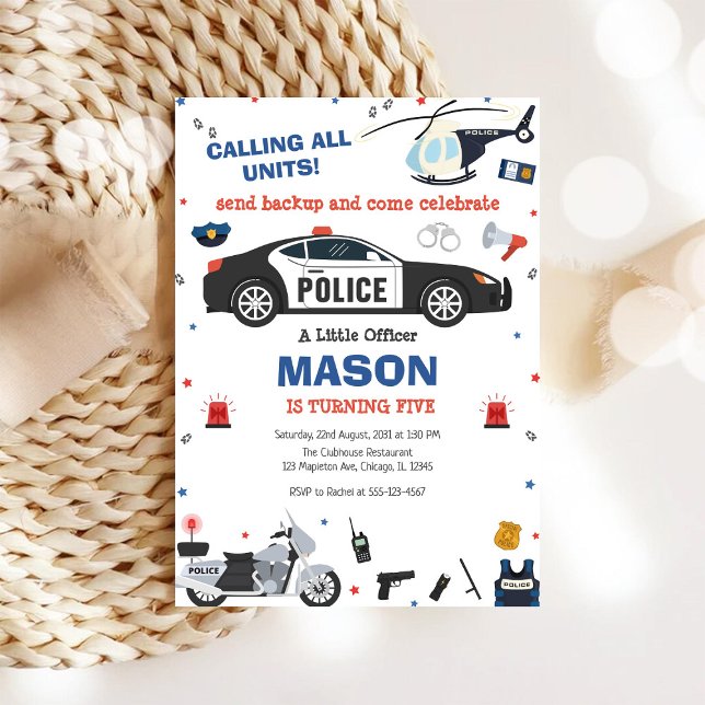 Police Birthday Invitation Police Officer Party Einladung (Von Creator hochgeladen)
