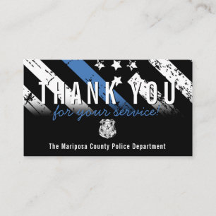 Police Blue Line American Flag Vielen Dank Visitenkarte